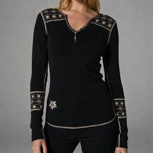 Alp-N-Rock Vintage Cross Ski Henley Shirt Black Small